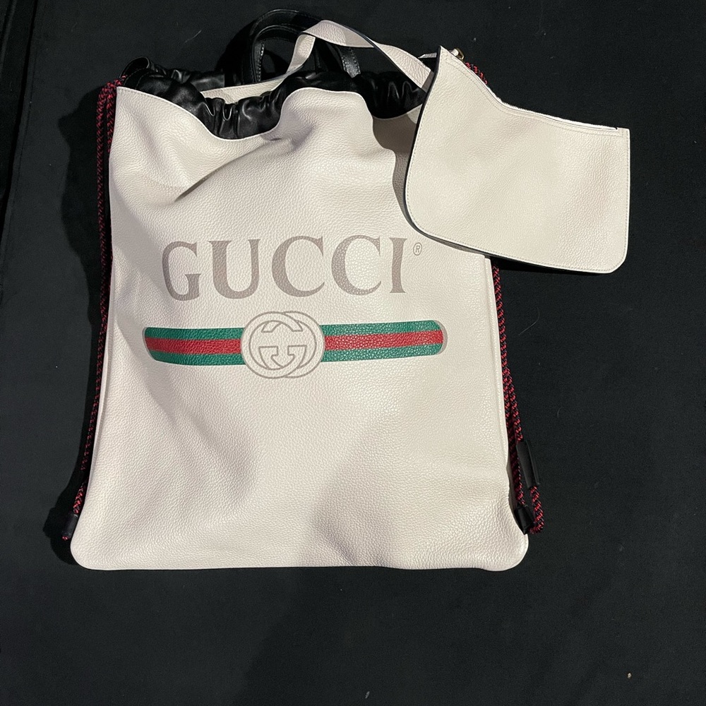 Gucci Logo. Drawstring Backpack. Includes Dust Bag - image 2